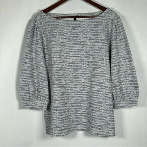 TALBOTS TEXTURED JACQUARD BATEAU NECK TOP